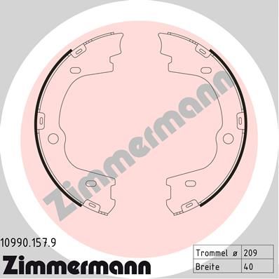 ZIMMERMANN Комплект тормозных колодок, стояночная тормозная с 10990.157.9