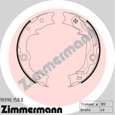 ZIMMERMANN Комплект тормозных колодок, стояночная тормозная с 10990.158.0