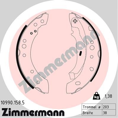 ZIMMERMANN Piduriklotside komplekt 10990.158.5