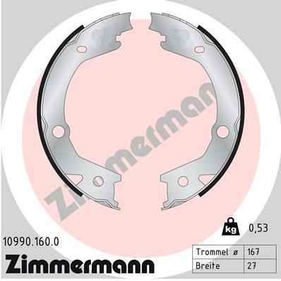 ZIMMERMANN Комплект тормозных колодок, стояночная тормозная с 10990.160.0