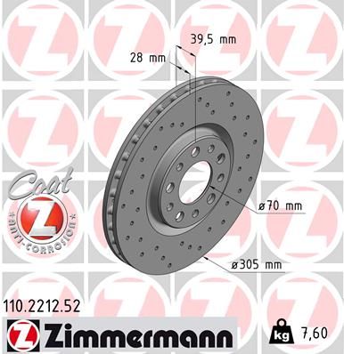 ZIMMERMANN Тормозной диск 110.2212.52