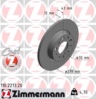 ZIMMERMANN Тормозной диск 110.2213.20