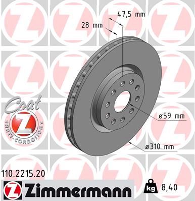ZIMMERMANN Тормозной диск 110.2215.20