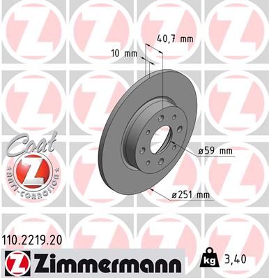ZIMMERMANN Тормозной диск 110.2219.20