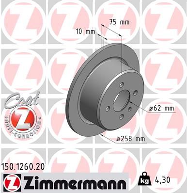 ZIMMERMANN Тормозной диск 150.1260.20