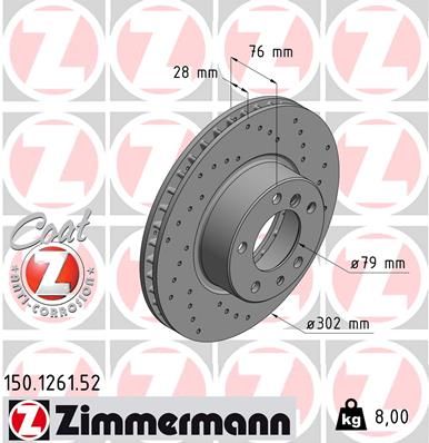 ZIMMERMANN Тормозной диск 150.1261.52