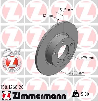 ZIMMERMANN Тормозной диск 150.1268.20