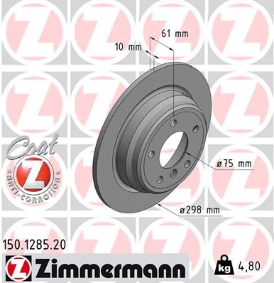 ZIMMERMANN Тормозной диск 150.1285.20