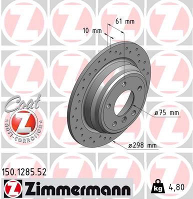 ZIMMERMANN Тормозной диск 150.1285.52