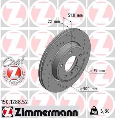 ZIMMERMANN Тормозной диск 150.1288.52