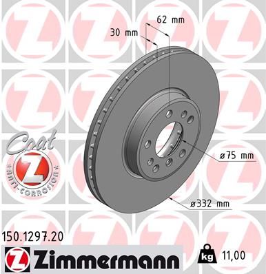 ZIMMERMANN Тормозной диск 150.1297.20