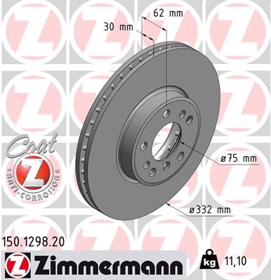 ZIMMERMANN Тормозной диск 150.1298.20