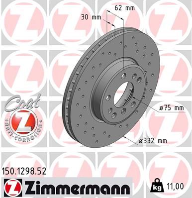 ZIMMERMANN Тормозной диск 150.1298.52
