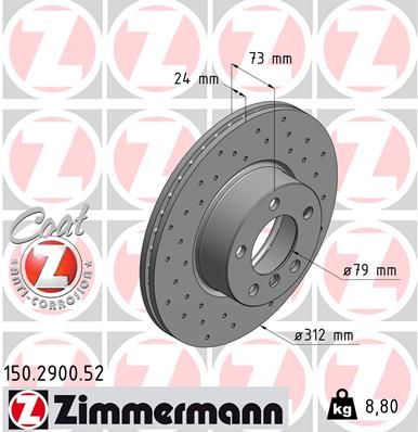 ZIMMERMANN Тормозной диск 150.2900.52