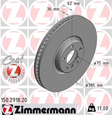 ZIMMERMANN Тормозной диск 150.2918.20