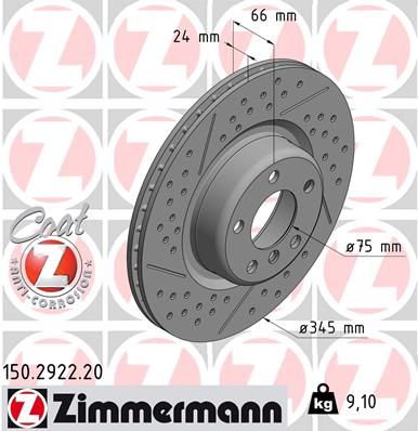 ZIMMERMANN Тормозной диск 150.2922.20