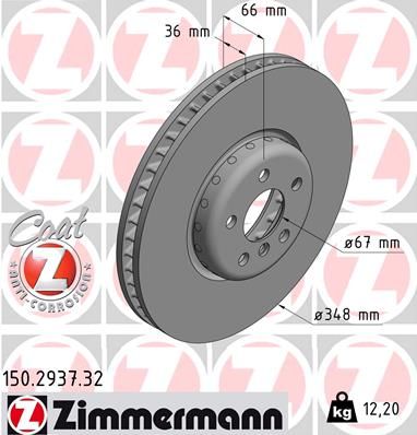 ZIMMERMANN Тормозной диск 150.2937.32