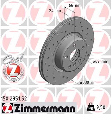 ZIMMERMANN Тормозной диск 150.2951.52
