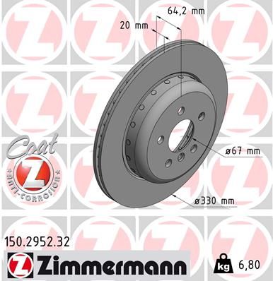 ZIMMERMANN Тормозной диск 150.2952.32