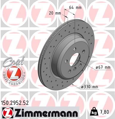 ZIMMERMANN Тормозной диск 150.2952.52
