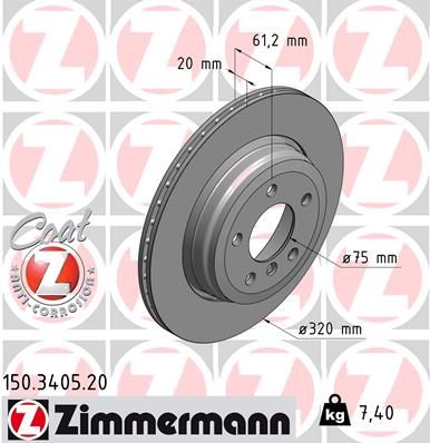 ZIMMERMANN Тормозной диск 150.3405.20
