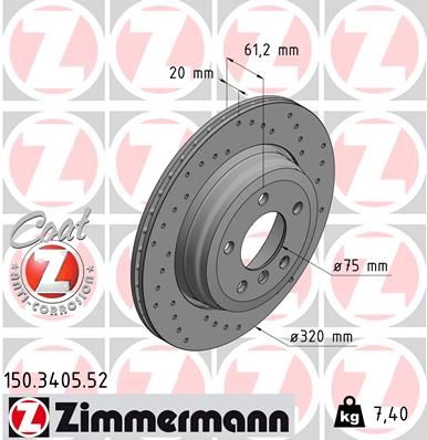 ZIMMERMANN Тормозной диск 150.3405.52