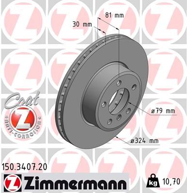 ZIMMERMANN Тормозной диск 150.3407.20