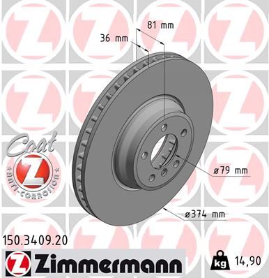 ZIMMERMANN Тормозной диск 150.3409.20