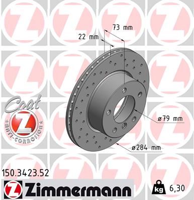 ZIMMERMANN Тормозной диск 150.3423.52