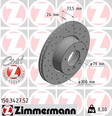 ZIMMERMANN Тормозной диск 150.3427.52