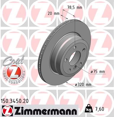 ZIMMERMANN Тормозной диск 150.3450.20