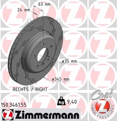 ZIMMERMANN Тормозной диск 150.3461.55