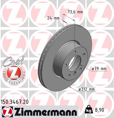 ZIMMERMANN Тормозной диск 150.3467.20