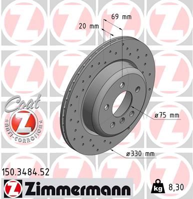 ZIMMERMANN Тормозной диск 150.3484.52