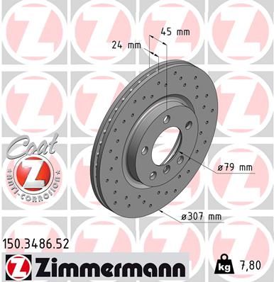 ZIMMERMANN Тормозной диск 150.3486.52