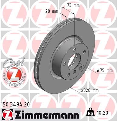 ZIMMERMANN Тормозной диск 150.3494.20