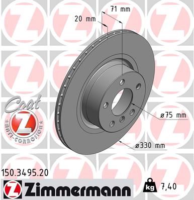 ZIMMERMANN Тормозной диск 150.3495.20