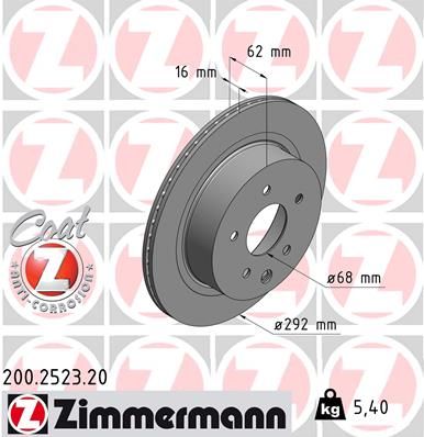 ZIMMERMANN Тормозной диск 200.2523.20
