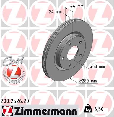ZIMMERMANN Тормозной диск 200.2526.20