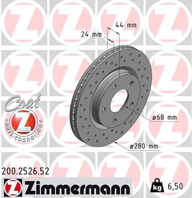 ZIMMERMANN Тормозной диск 200.2526.52
