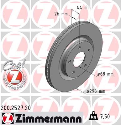 ZIMMERMANN Тормозной диск 200.2527.20