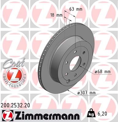 ZIMMERMANN Тормозной диск 200.2532.20