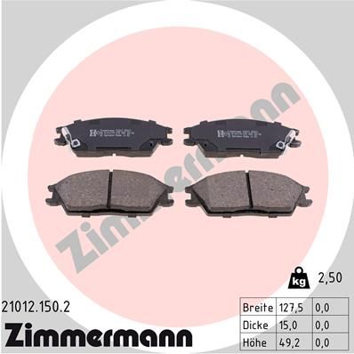 ZIMMERMANN Piduriklotsi komplekt,ketaspidur 21012.150.2