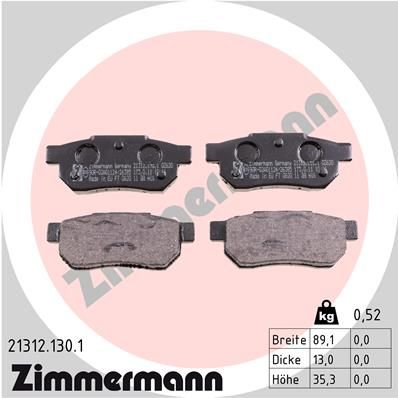 ZIMMERMANN Piduriklotsi komplekt,ketaspidur 21312.130.1