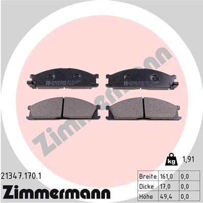ZIMMERMANN Комплект тормозных колодок, дисковый тормоз 21347.170.1