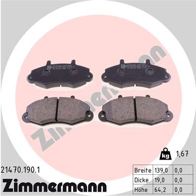ZIMMERMANN Комплект тормозных колодок, дисковый тормоз 21470.190.1