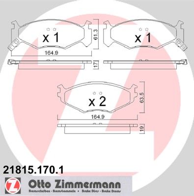 ZIMMERMANN Комплект тормозных колодок, дисковый тормоз 21815.170.1