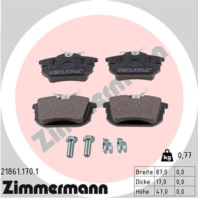 ZIMMERMANN Piduriklotsi komplekt,ketaspidur 21861.170.1