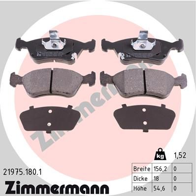 ZIMMERMANN Piduriklotsi komplekt,ketaspidur 21975.180.1