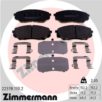 ZIMMERMANN Комплект тормозных колодок, дисковый тормоз 22378.170.2